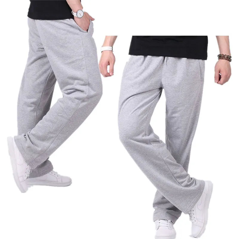 Men Plus Size Pants 6XL Solid Baggy Loose Elastic Pants Cotton Sweatpants Casual Pants Trousers Large Big Plus Size 5XL 6XL 7XL