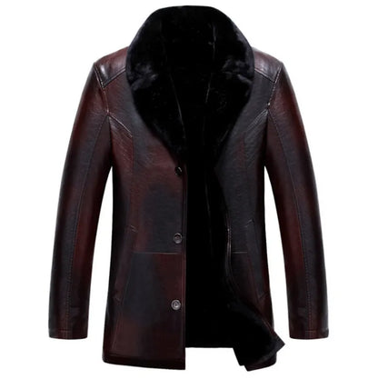 Men Leather Jackets New Arrival Winter Brand Fleece Thick Warm Motorcycle Business Casual Mens Leather Jackets Coats