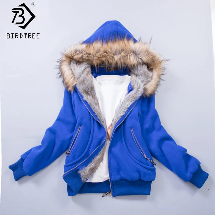 US Size S-3XL Upgraded Quality Jacket Women Spring Winter Coat Sweatshirt Large Raccoon Fur Hoodie Women Clothing #3002