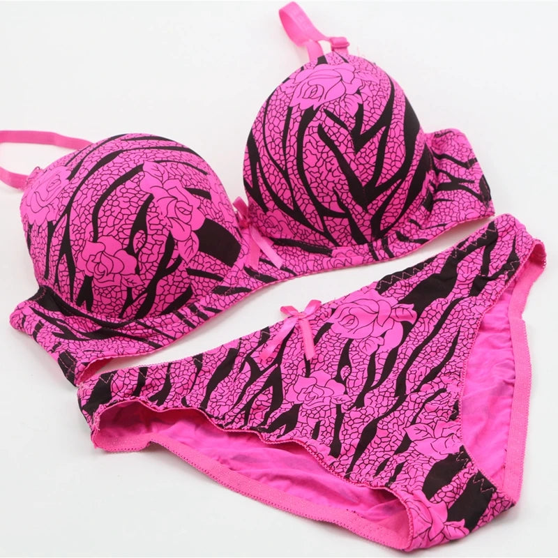 New Sexy Fashion Leopard Bra Cotton Embroidery Lace Push Up Bra B C D Cup Bow Decorative Underwear Women Soutien Gorge 1