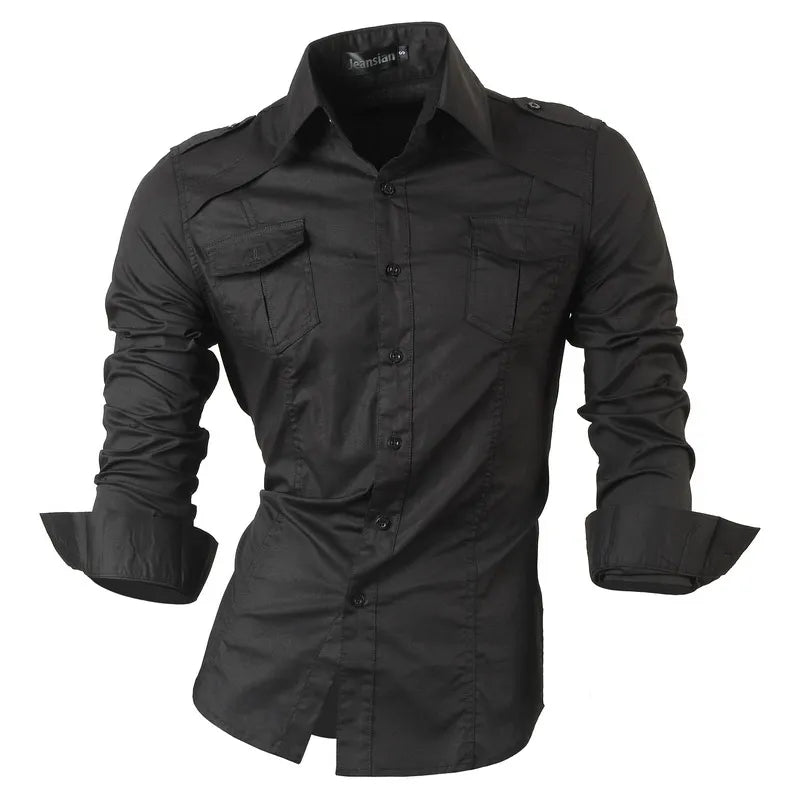 jeansian Spring Autumn Features Shirts Men Casual  Shirt New Arrival Long Sleeve Casual Male Shirts 8001