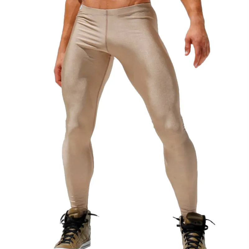 Men High Stretch Tight Pants Long Pants Legging Pant Brand Sexy Designed Low Waist Sweatpants Full Length