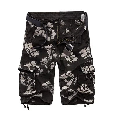 Mens Military Cargo Shorts 2023 New Brand New Army Camouflage Shorts Men Cotton Loose Work Casual Short Pants No Belt