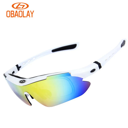 OBAOLAY Polarized UV400 Cycling Sunglasses Bicycle Bike Eyewear Goggle Riding Outdoor Sports Fishing Glasses 5 Lens