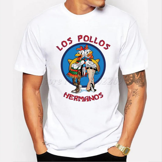 Men's Fashion Shirt 2021 LOS POLLOS Hermanos T Shirt Chicken Brothers Short Sleeve Tee Hipster