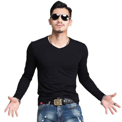 Hot 2023 New Spring Fashion Brand O-Neck Slim Fit Long Sleeve T Shirt Men Trend Casual Mens T-Shirt Korean T Shirts 4XL 5XL A005