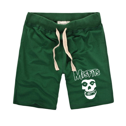 The MISFITS Shorts High Quality Summer Fashion Skull Printed Men's Casual Fitness Shorts Cotton Knit Short Pants Plus Size S-2XL
