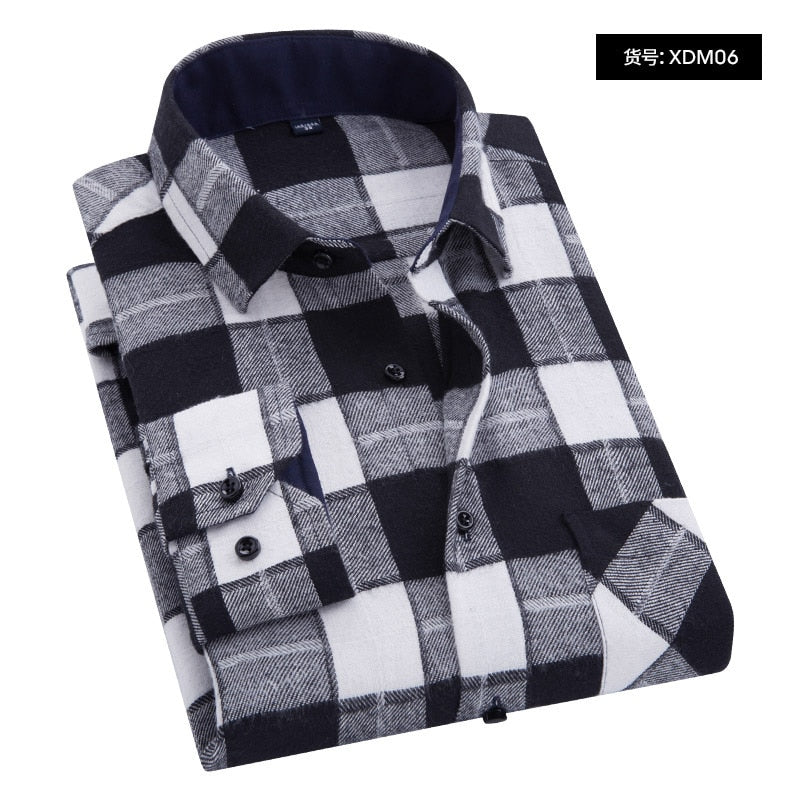 Men Plaid Shirt 2023 New Autumn Winter Flannel Casual Shirt Men Shirts Long Sleeve Chemise Homme Cotton Male Check Shirts