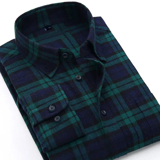 Plaid Shirt 2023 New Autumn Winter Flannel Red Checkered Shirt Men Shirts Long Sleeve Chemise Homme Cotton Male Check Shirts