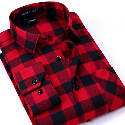 Men Plaid Shirt 2023 New Autumn Winter Flannel Casual Shirt Men Shirts Long Sleeve Chemise Homme Cotton Male Check Shirts