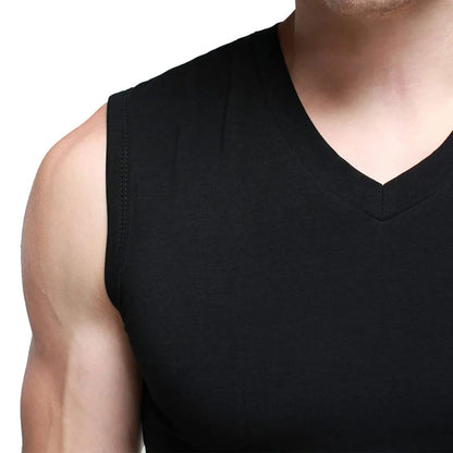 Mens Cotton T-Shirts V-Neck Short Sleeve Summer Fashion Male Muscle Tank Shirts Top Tees European Style Slim Fit