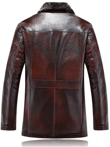 Men Leather Jackets New Arrival Winter Brand Fleece Thick Warm Motorcycle Business Casual Mens Leather Jackets Coats