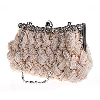 Hot spring Evening bag weave clutch bags Woman handbag Silk Elegant Dinner Ladies' Bag Evening Bag High-grade Handbag