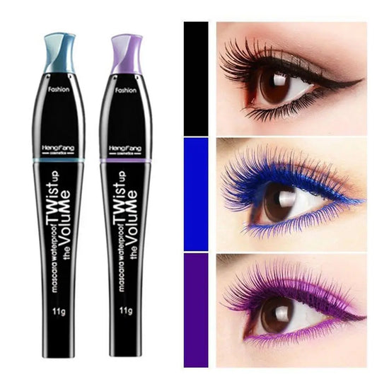 4 Color Mascara Waterproof Fast Dry Eyelashes Curls Extension Make-Up Eyelashes Blue Brown Purple Black Mascara Party Use