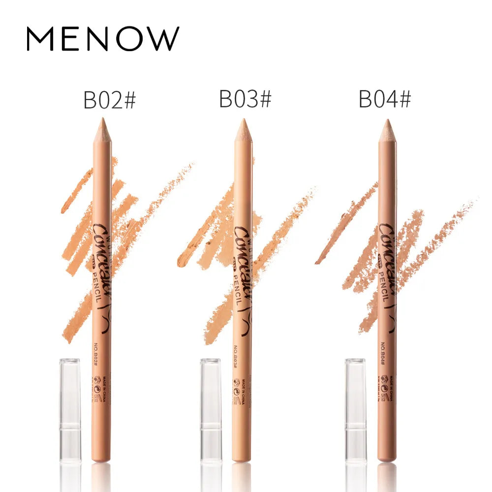 Hot Selling Menow P137 Wooden Rod Concealer Pen Cover 12 Scars Color Pencil High Gloss Pen Makeup Goods Cosmetic Gift for Women