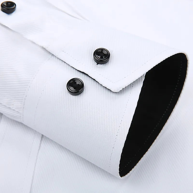 mens work shirts Brand soft Long sleeve square collar regular  solid plain/ twill men dress shirts white male tops