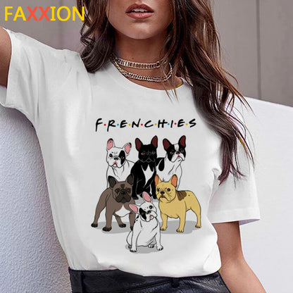 Dachshund Pug Teckel Dog TShirt Women Summer Cute French Bulldog Frances German Shepherd T-shirt Pit Bull Tshirt Top Female