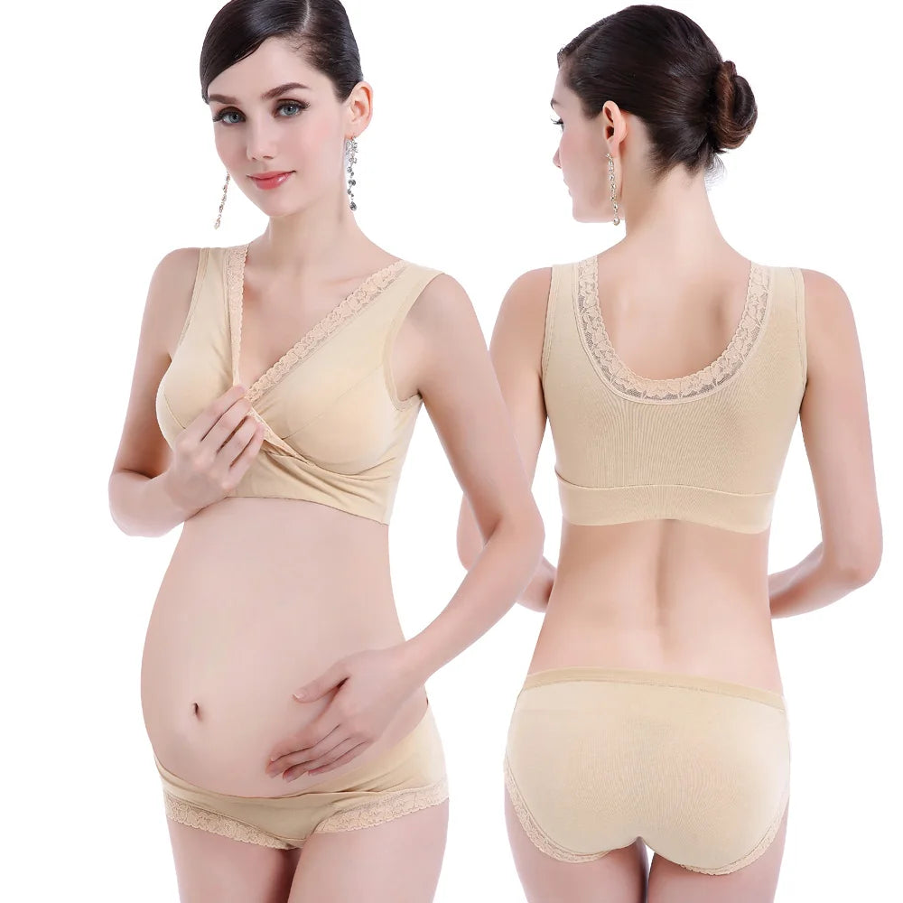 ZTOV Cotton Breastfeeding Maternity Bras Sleep Nursing Bras for Feeding Pregnant Nursing Underwear Clothes Size M/L/XL/XXL/XXXL