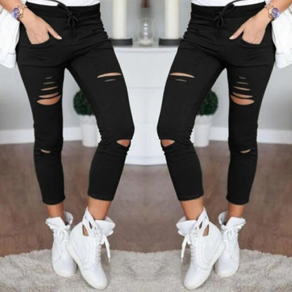 2023 New Ripped Jeans For Women Women New Ripped Trousers Stretch Pencil Pants Leggings Women Jean Casual Slim Ladies Jeans