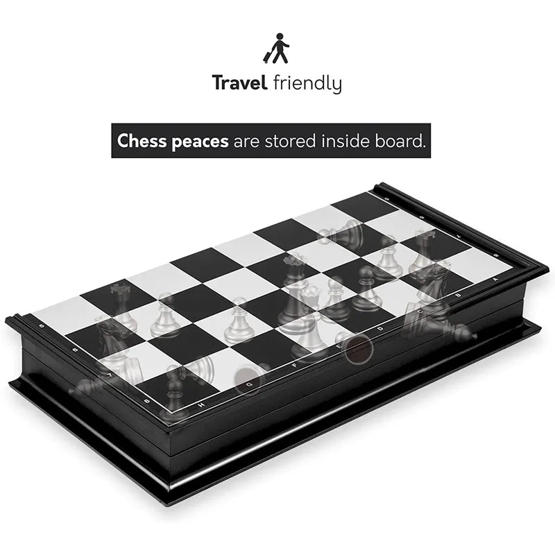 24cm*24cm Magnetic Metal Folding Chess Set Felted Game Board Interior Storage Adult Kids Gift Family Game Chess Board