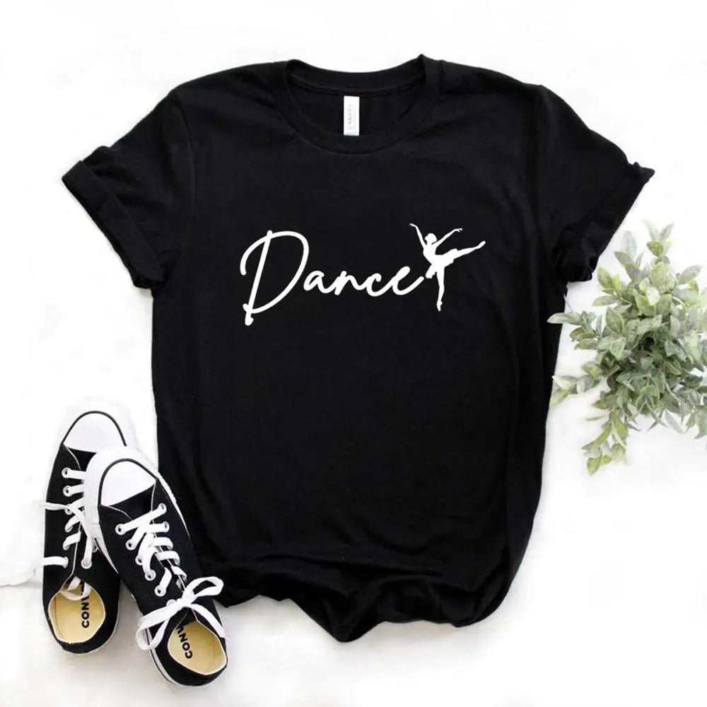 Dance Ballet Print Women Tshirts Casual Funny t Shirt For Lady Yong Girl Top Tee Hipster FS-101