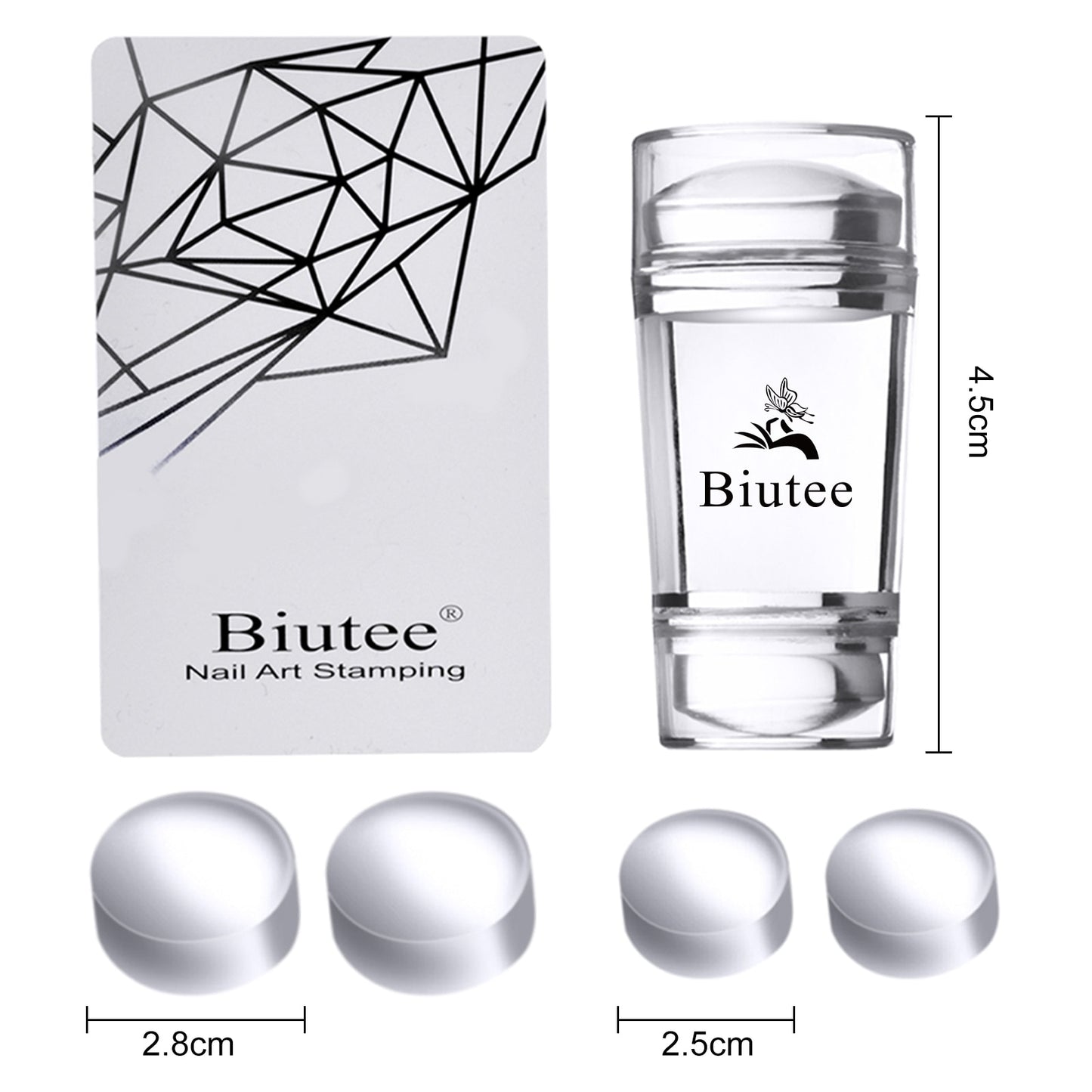 Biutee Transparent Nail Stamper With Scraper Jelly Silicone Stamp For French Nails Manicuring Kits Nail Art Stamping Tool Set