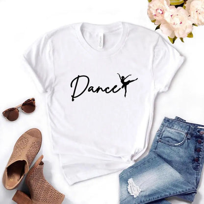 Dance Ballet Print Women Tshirts Casual Funny t Shirt For Lady Yong Girl Top Tee Hipster FS-101