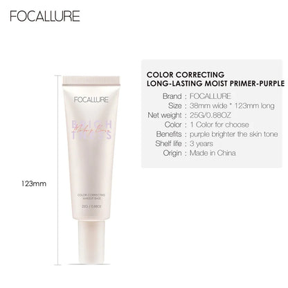 FOCALLURE Long-lasting Oil Control Face Primer Gel High Coverage Invisible Pore-Blurring Smooth Foundation Base Makeup Cosmetics