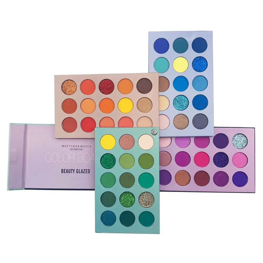 Beauty Glazed Eyeshadow Palette Colorful Shadow Pallet Glitter Highlighter Shimmer Make Up Pigment Matte Eye Pallete