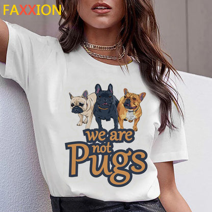 Dachshund Pug Teckel Dog TShirt Women Summer Cute French Bulldog Frances German Shepherd T-shirt Pit Bull Tshirt Top Female