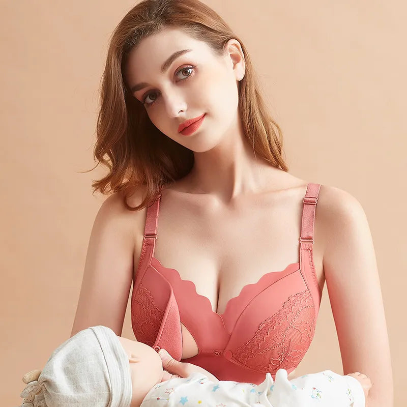 New Front Open Nursing Bra Maternity Cotton Breastfeeding Pregnant Women Bralette Wire Free Maternal Underwear Lactation Clothes