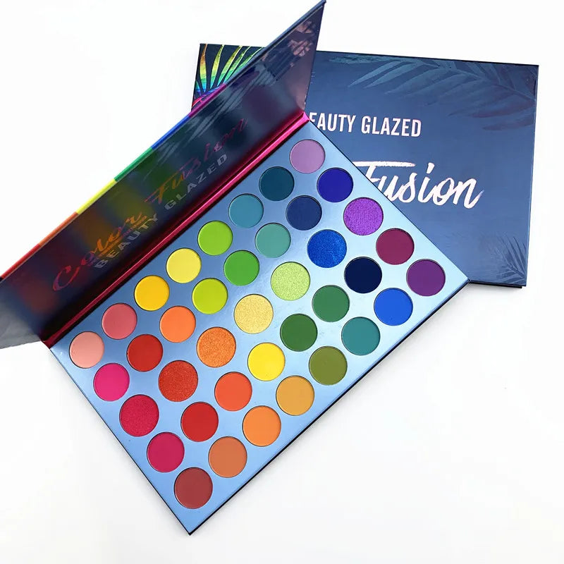 Beauty Glazed Eyeshadow Palette Colorful Shadow Pallet Glitter Highlighter Shimmer Make Up Pigment Matte Eye Pallete