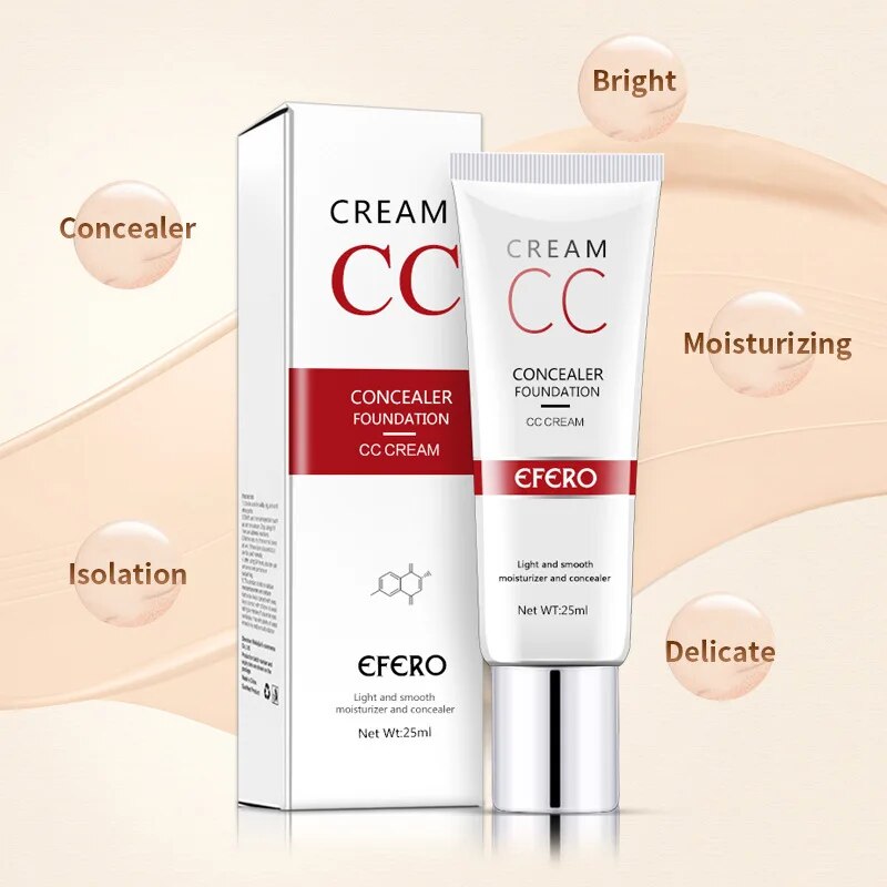 EFERO BB Cream Makeup Face Foundation CC Cream Brightening Concealer Cream Whitening Foundation Concealer Base Primer Concealer