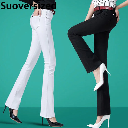 Slim Candy Colors Flare Jeans Fashion Streetwear Mid Waist Bell-bottoms Stretch Vaqueros Women's Classic Denim Bell-bottoms