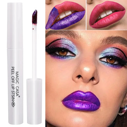 4 Colors Peel-off Lip Glaze Matte Liquid Lipsticks Tint Color Dye Lip Waterproof Lip Stain Makeup Tear Off Lip Gloss Cosmetics