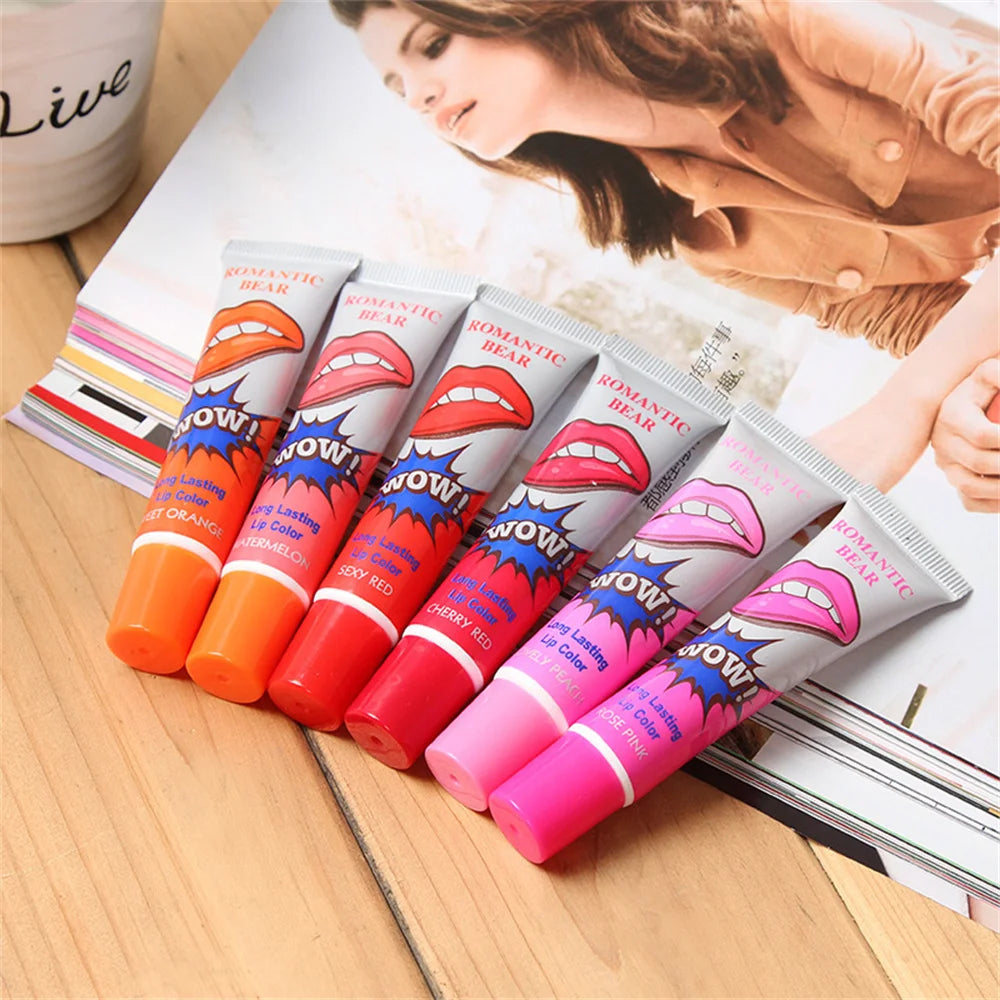 Magic 6-colors Peel Liquid Lipstick Waterproof Lasting No Fading Color Tear Lip Gloss Tattoo Dyed Lip Glaze Lip Color Cosmetics