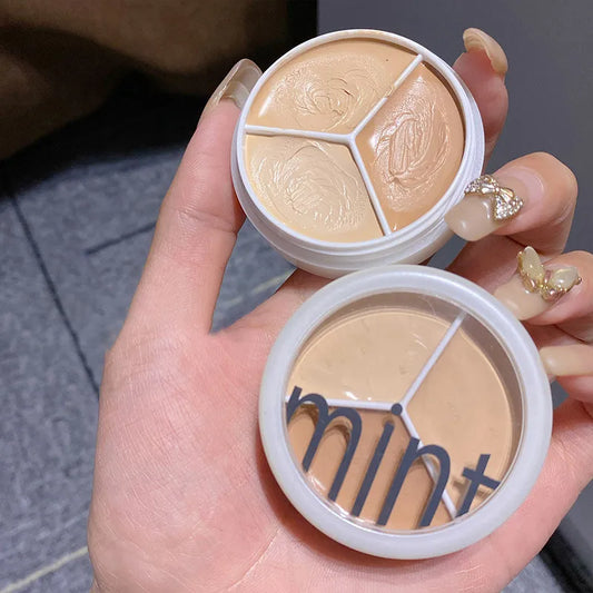 1 PC Tri-color Concealer Cover Spots Face Acne Marks Tattoo Tear Trough Dark Circles Scar Covering Liquid Foundation Makeup