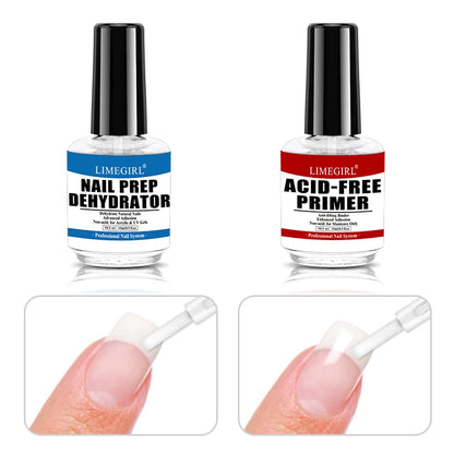 Limegirl Nail Prep Dehydrator Gel And Acid Free Primer Adhesive Desiccant Acrylic Nails Bonder Gel Balancing Oil Skin Solutions