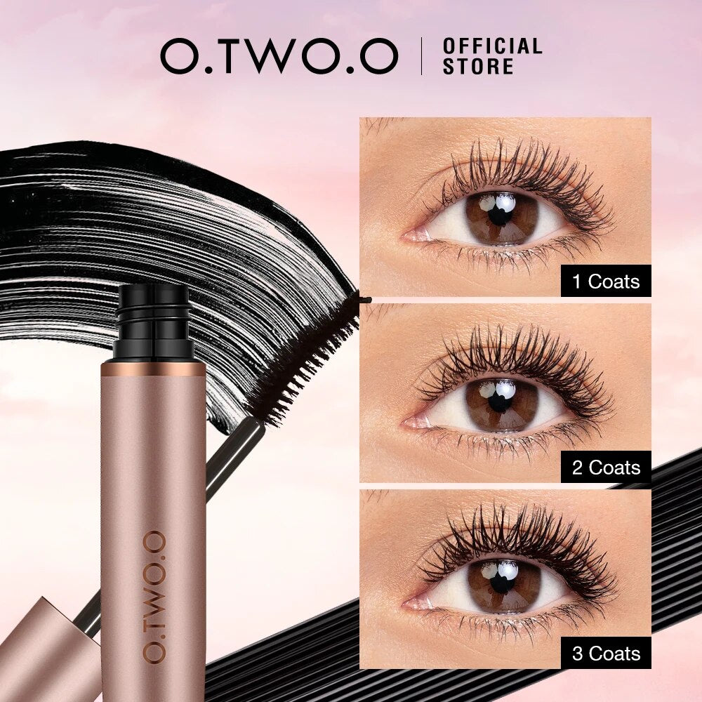 O.TWO.O 3D Silk Fiber Mascara Lengthening Waterproof Long Lasting Curling Thick Mascara Long Eyelashes Extension Make Up