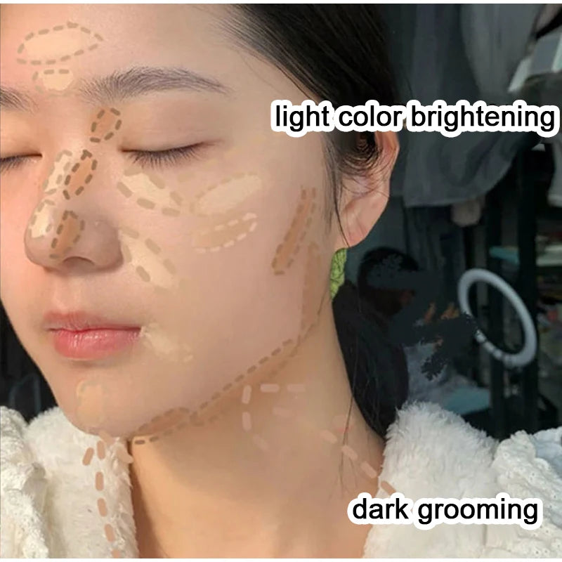 3-Color Waterproof Concealer Palette Lasting Moisturize Cover Dark Circles Acne Face Contouring Brightening Concealer Makeup