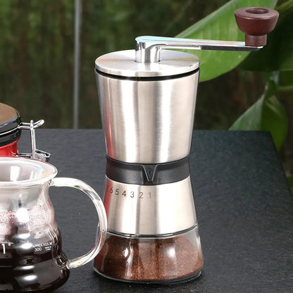 New 75g Coffee Grinder Manual Stainless Steel Coffee Grinder Coarse Grinding Ceramic Mechanism Coffe Mill Coffee Tools