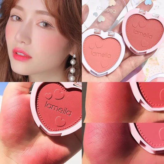 Blush Makeup Palette Cheek Tint 4 Colors Orange Peach Pink Blush Love Blush Makeup Palette Waterproof Women Blusher Cosmetic