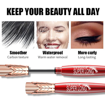 4D Crown Black Mascara Thick Curling Waterproof Mascara Eyelashes Easy To Carry Extension Eyes Makeup Tool