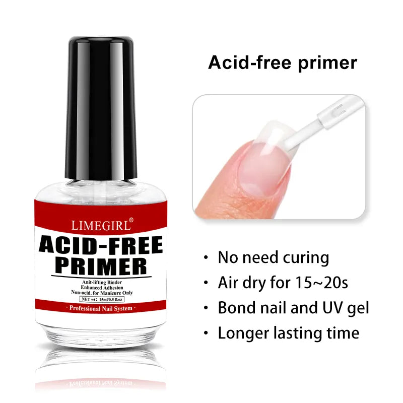 Limegirl Nail Prep Dehydrator Gel And Acid Free Primer Adhesive Desiccant Acrylic Nails Bonder Gel Balancing Oil Skin Solutions