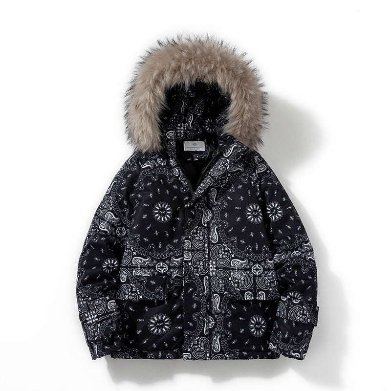 2023 Winter Men Jacket With Fur Hood Down Coat Outwear Windbreaker Overcoat M-4XL AYG120
