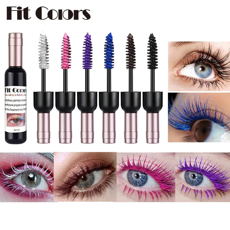 Hot Wine Bottle 4D Silk Fiber Eyelash Mascara Waterproof Fast Dry Eyelashes Curls Extension Makeup Eyelashes Waterproof Blue Ink