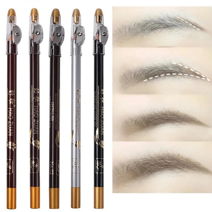 5 colors  Eyebrow Pencil Easy To Use Eyeshadow Long Lasting Natural Cosmetic Waterproof Microblading Wood Eyebrow Pencil