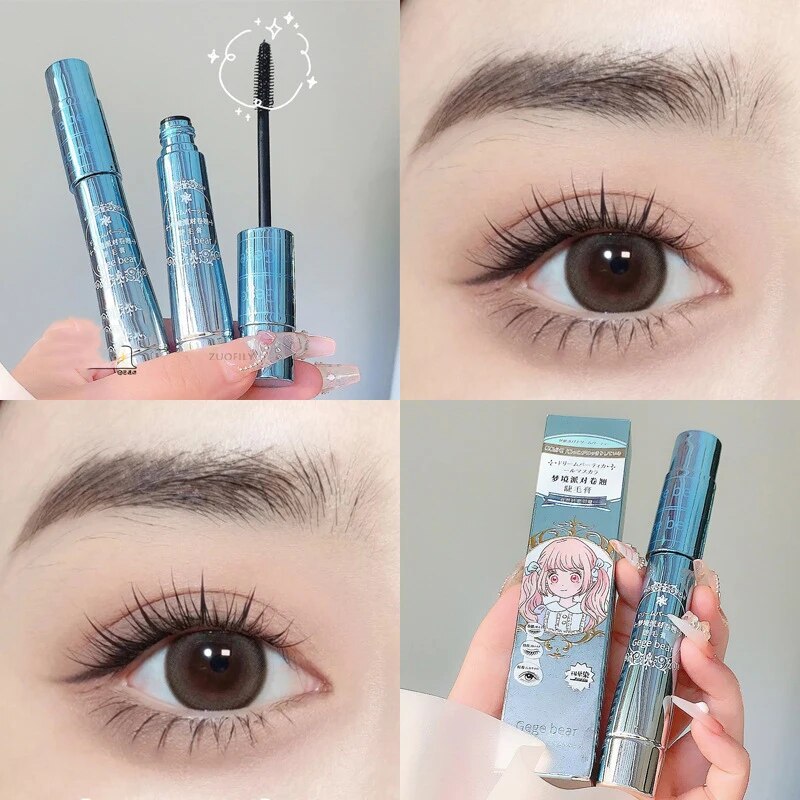 Makeup Cosmetic Silk Fiber Lash Mascara Waterproof Long Lasting Extension Eyelashes Lengthening Curling Mascara Black Eyelash