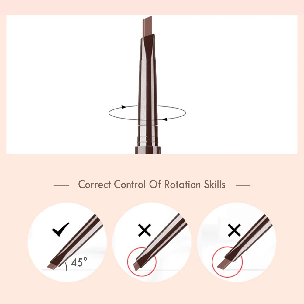 Double Ended Triangle Eyebrow Pencil Ultra-fine Eye Brow Natural Long Lasting Black Brown Tint Cosmetics Tools Eyebrow Makeup