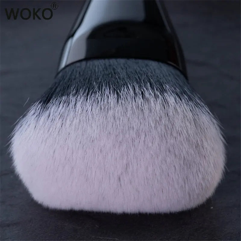 Powder Brush Blusher BLACK Vegan Pressed Powder Brush #22 - Large Round Smooth Powder Blending Makeup Brush Cosmetics Tool